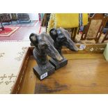 Pair of spelter bookend greyhound heads