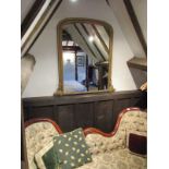 Gold painted overmantle mirror