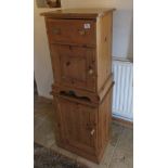 2 pine bedside cabinets