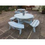 8 seater wooden picnic bench