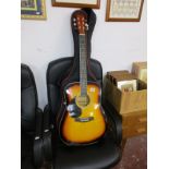 Left handed acoustic guitar