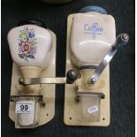 2 old coffee grinders