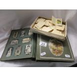 Box of Wix Kensitas Flowers silks & 2 albums of cigarette cards to include Ogden's