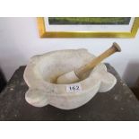 Large stone mortar & pestle