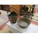 Brass jam pan & coal scuttle