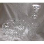 Cut glass fruit bowl & decanter