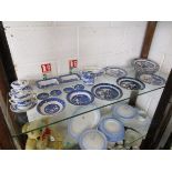 Shelf of blue & white china