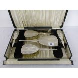 Cased silver dressing table set