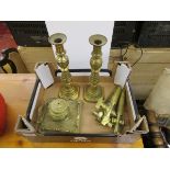 Collection of brass to include beer taps