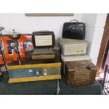 Collection of old radios & record players