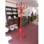 Vintage painted bentwood hat stand with makers mark - 'R F Stevens' Hatton Garden