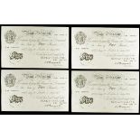 Five pounds Peppiatt white thick paper B255 (4) all dated 30th July 1945, a consecutively numbered