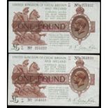 One pound Warren Fisher (2) T31 issued 1923 series C1/34 364039 Pick359a, VF, T31 issued 1923 series