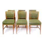 A set of six Danish teak and upholstered dining chairs CONDITION REPORT: Wear