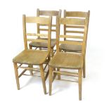 A set of nine 1950/60's beech classroom chairs