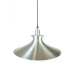 A 1970's white ceiling light of conical form CONDITION REPORT: Working order unknown,