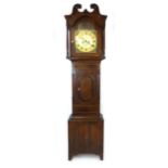 An 18th century oak mahogany, rosewood and parquetry line inlaid eight day long case clock,