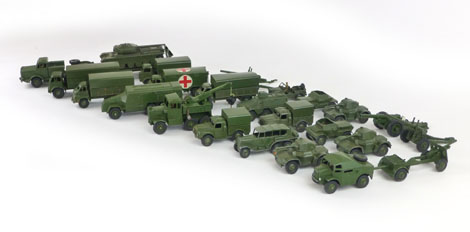 A collection of twenty unboxed military Dinky vehicles to include armored cars, military ambulance, - Image 2 of 4