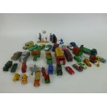 A collection of diecast mainly loose dinky toys to include Rolls Royce, Silver Wrath a luxury coach,