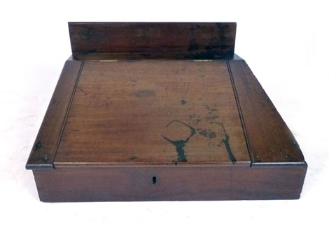 A Victorian mahogany portable clerks desk, the slope opening to reveal a fitted interior, h.