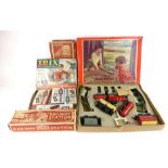 A selection of model railway equipment to include a Chad Valley tinplate train set including a