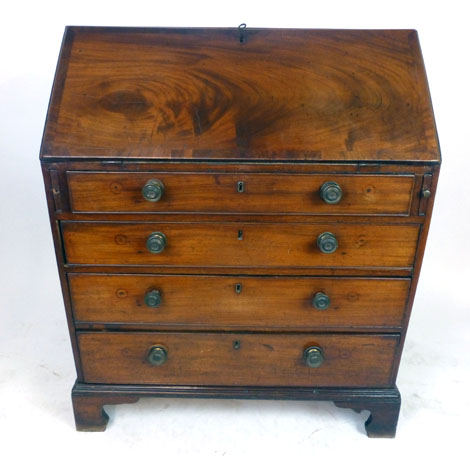 A George III mahogany bureau,