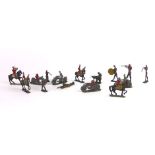A collection of various lead figures to include military, men on horseback, bikers, army etc.