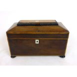 A Regency mahogany and boxwood tea caddy,