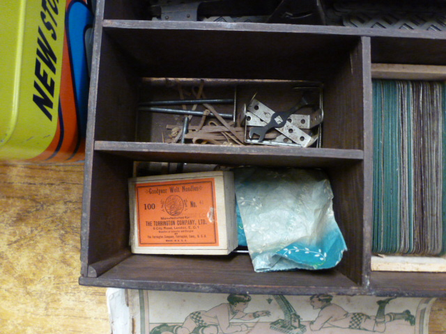 A lift top wooden storage box containing an assortment of various Meccano pieces to include wheels, - Image 7 of 10