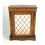 A 19th century walnut, marquetry and brass mounted vitrine with cupboard door,