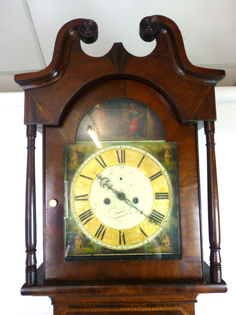 An 18th century oak mahogany, rosewood and parquetry line inlaid eight day long case clock, - Image 2 of 2