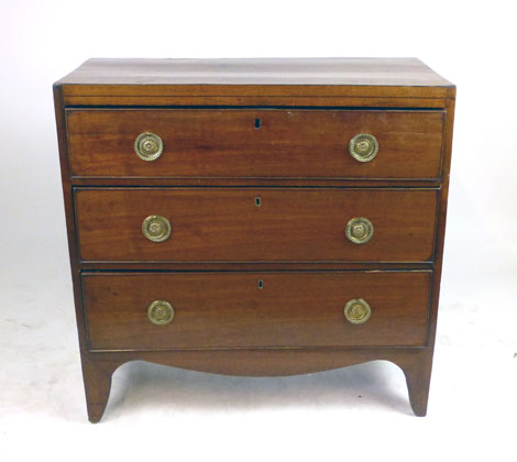 A late George III mahogany chest of drawers,