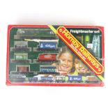 A boxed Hornby Railways Freight Master electric train set containing locomotives, goods carriages,