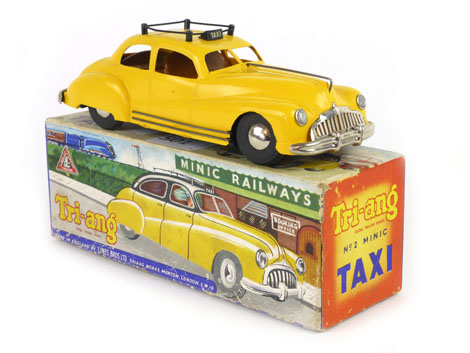 A Tri-ang number two Minic wind up taxi, - Image 2 of 5