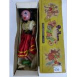 A Pelham puppet in original box SS gypsy CONDITION REPORT: Appears complete,