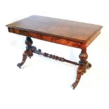 A Victorian burr walnut library table,