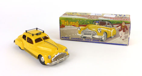 A Tri-ang number two Minic wind up taxi, - Image 3 of 5