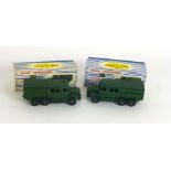 Two Dinky Supertoys 689 medium artillery tractor in original blue and white stripped boxes