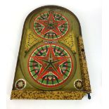 A tinplate 1930's Lindstrom's gold star bagatelle game with marbles CONDITION REPORT: