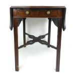 A late 18th century mahogany single drawer butterfly Pembroke table,