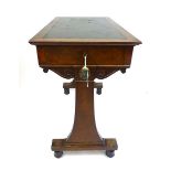 A Regency mahogany single drawer side table with leatherette insert to top,