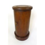 A 19th century mahogany cylindrical pot cupboard,