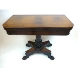 A Victorian rosewood card table,