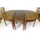 A 19th century and later oak dining table,