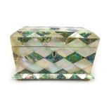 A Victorian mother-of-pearl, abalone and ivory tea caddy,