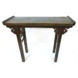 A 19th century and later Chinese elm altar table,