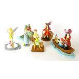 A collection of Peter Pan figures from the Disney Showcase Collection by Royal Doulton to include