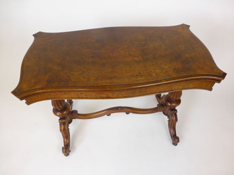 A Victorian burr walnut card table, - Image 2 of 4