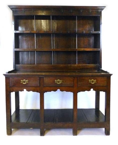 A mid 18th century oak dresser, - Image 2 of 2