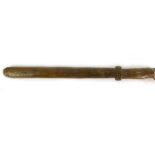 A Second World War P.O.W truncheon, with various markings to include Tebessa and Tunis, l.